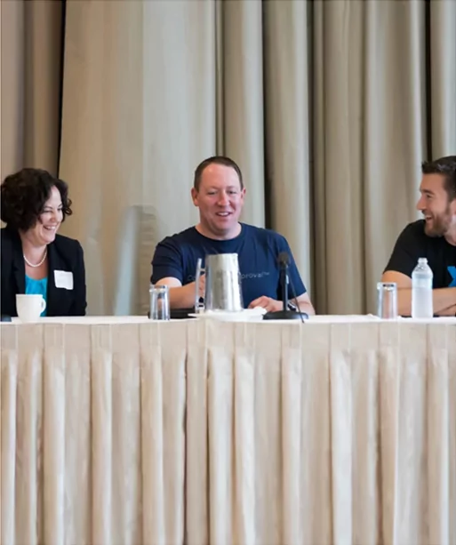 Joe Messinger and others at a discussion